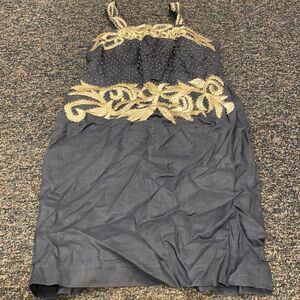 Vango Vintage Bedazzled Linen dress sz. 12